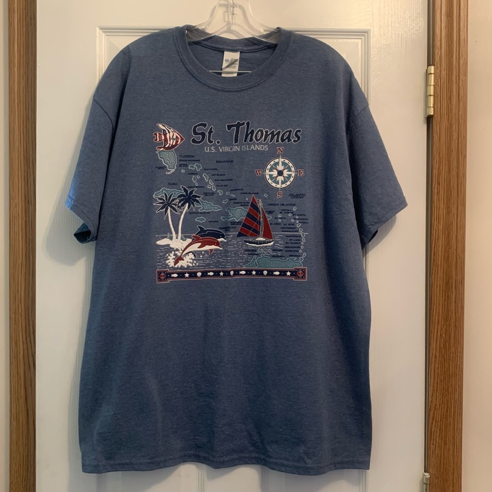 St. Thomas U.S. Virgin Islands light blue tshirt